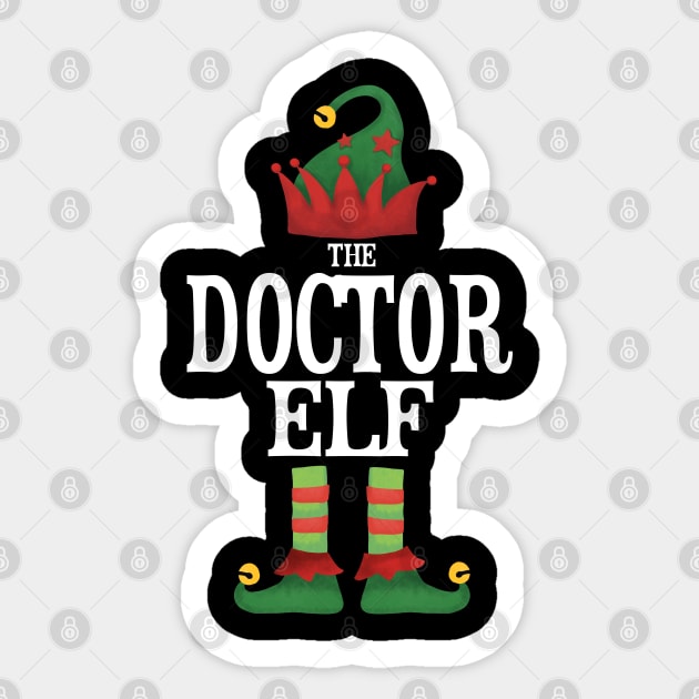 Doctor Elf Matching Family Group Christmas Party Pajamas Sticker by uglygiftideas